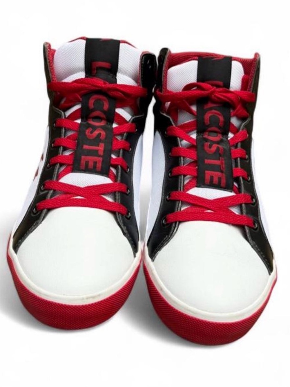Lacoste Courtiser Hi Mens 11 2012 Deadstock Unworn Red White Black Sneakers